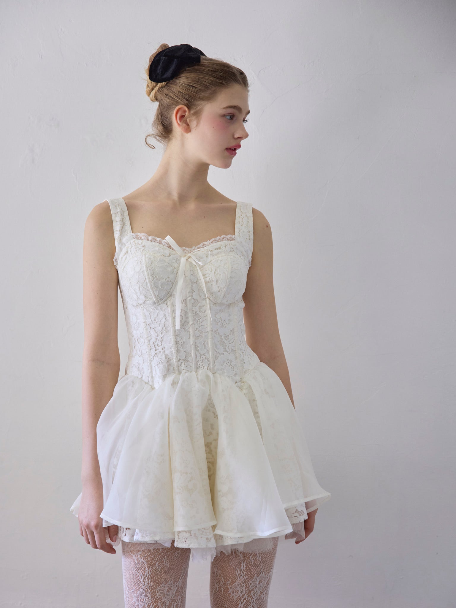 lace corset mini dress