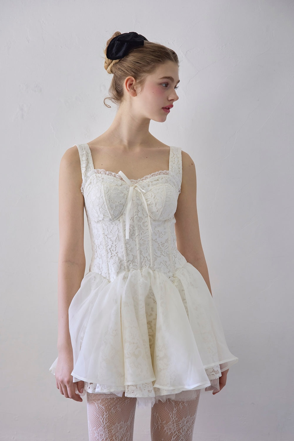 lace corset mini dress