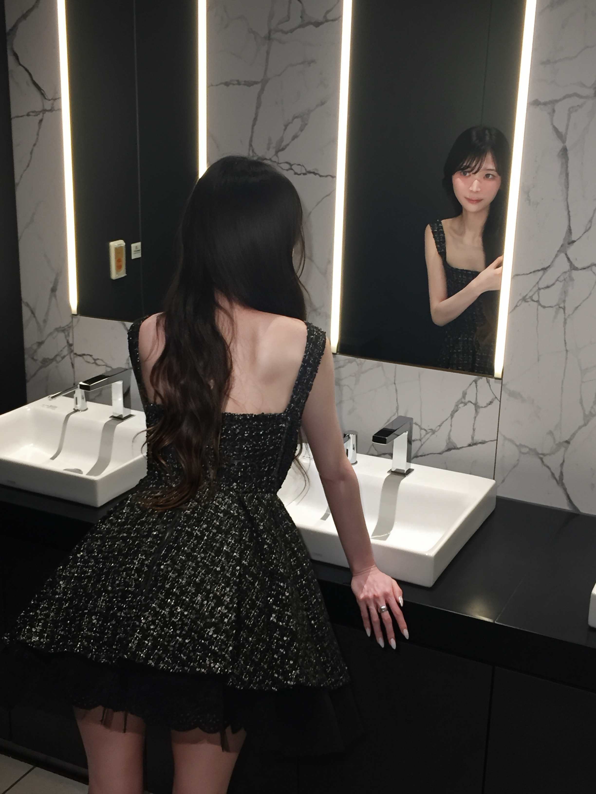 Twilight Tweed Tulle Dress(black)