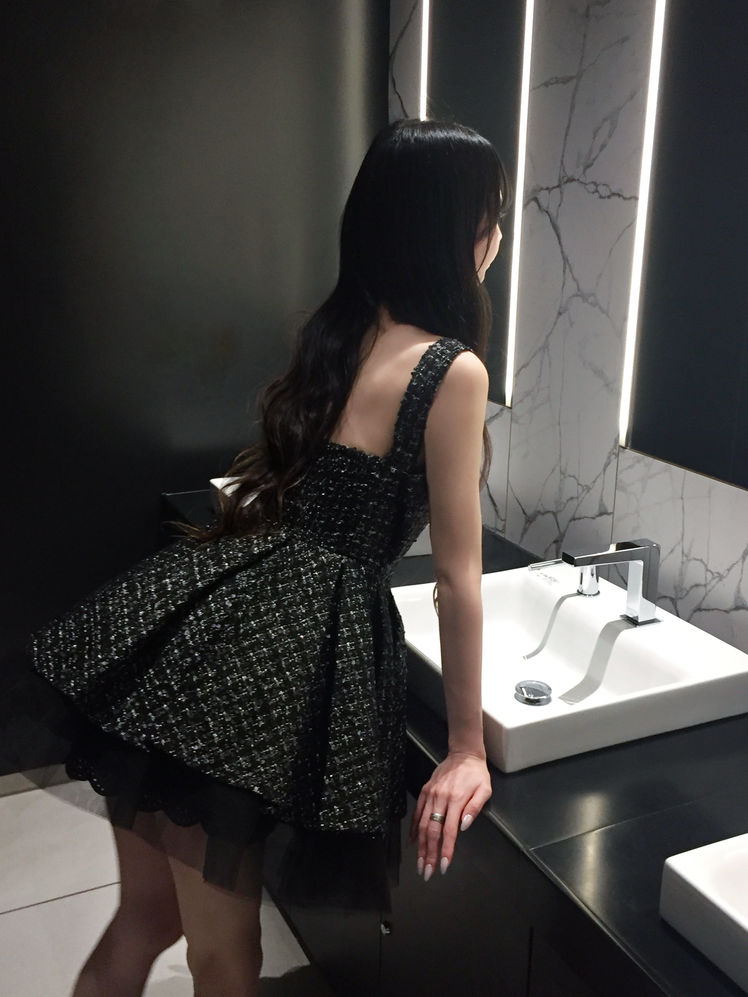 Twilight Tweed Tulle Dress(black)