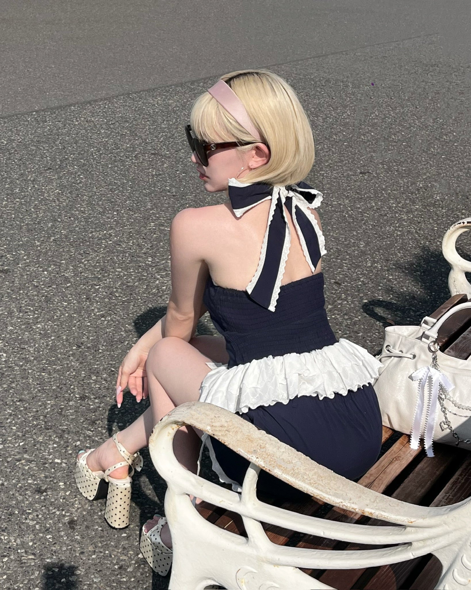 eyelet lace sailor set up