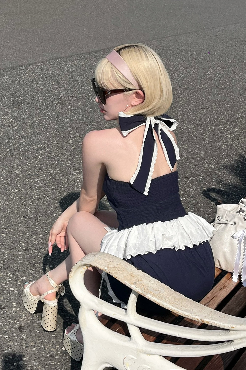 eyelet lace sailor set up