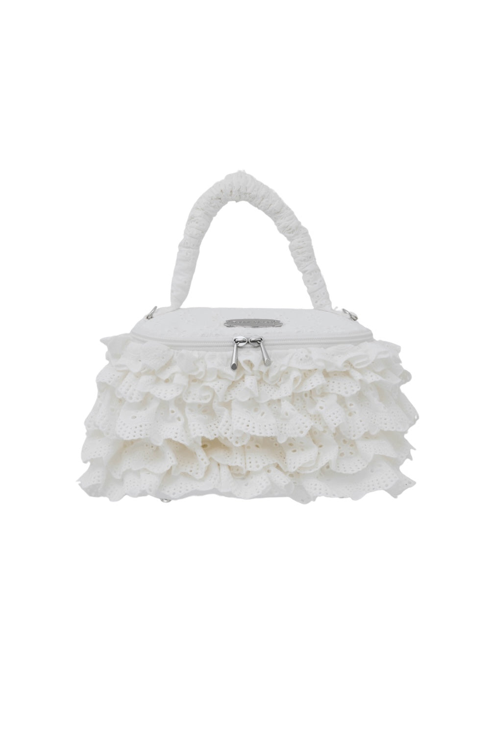 eyelet lace frill vanity bag