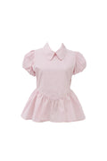 Petal sleeve peplum shirts