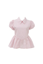 Petal sleeve peplum shirts