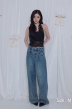 Treat Ürself Crystal bijou denim