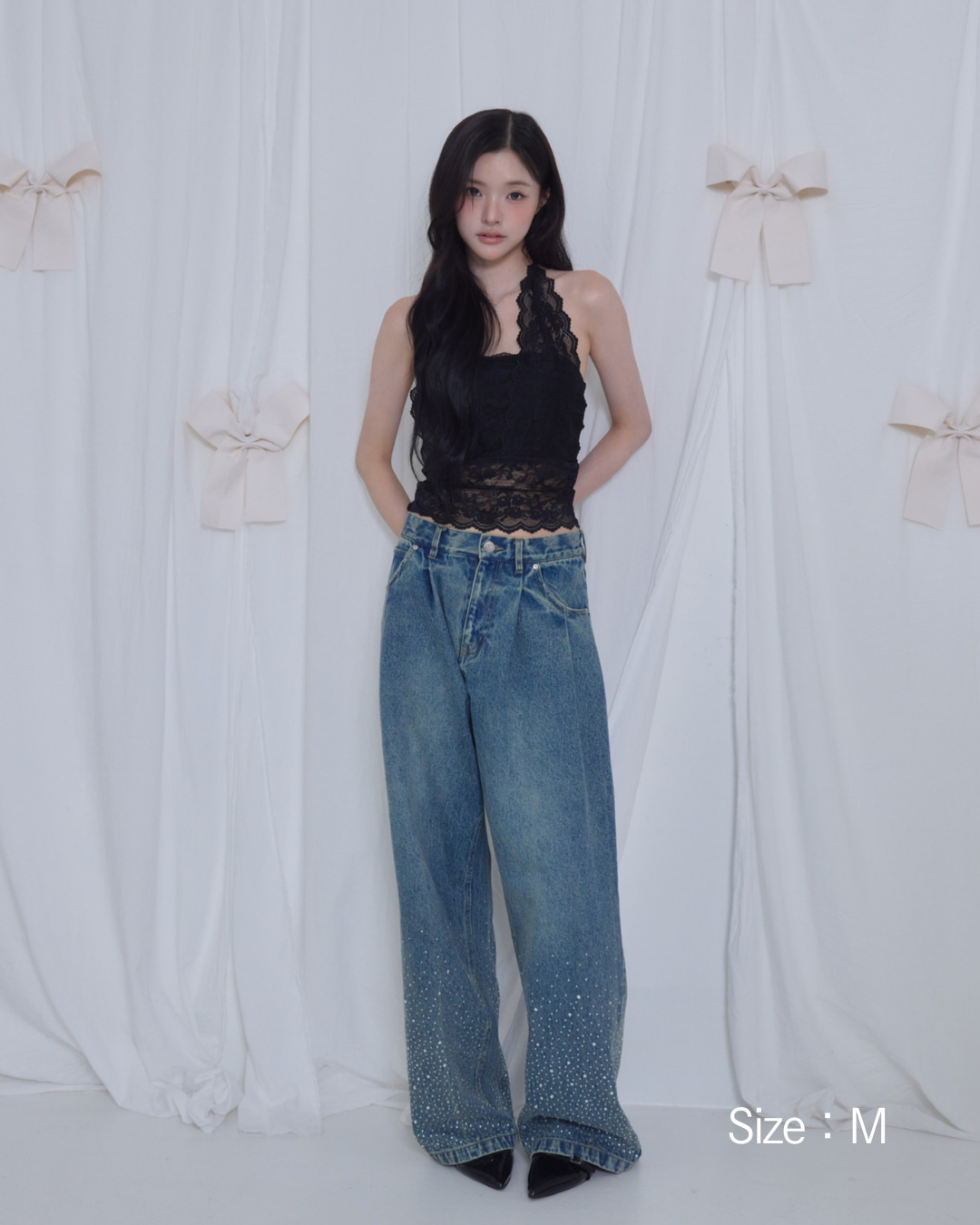 Treat Ürself Crystal bijou denim