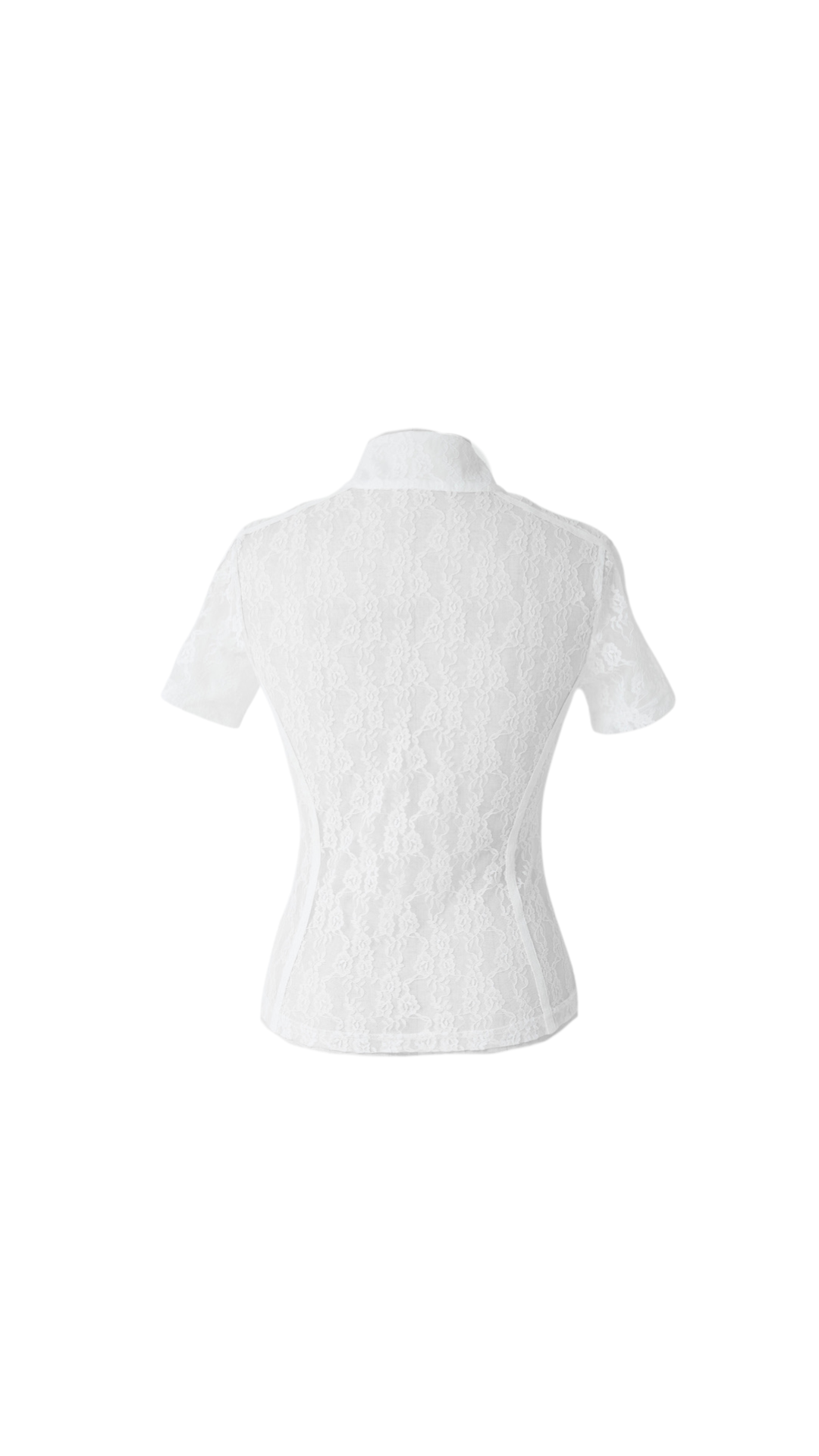Logo lace half-zip tops
