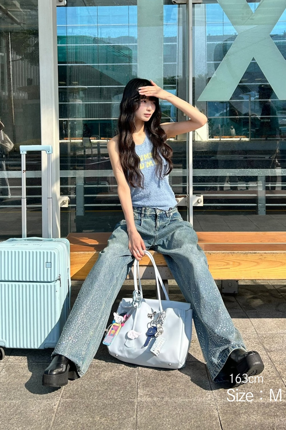 Treat Ürself Crystal bijou denim
