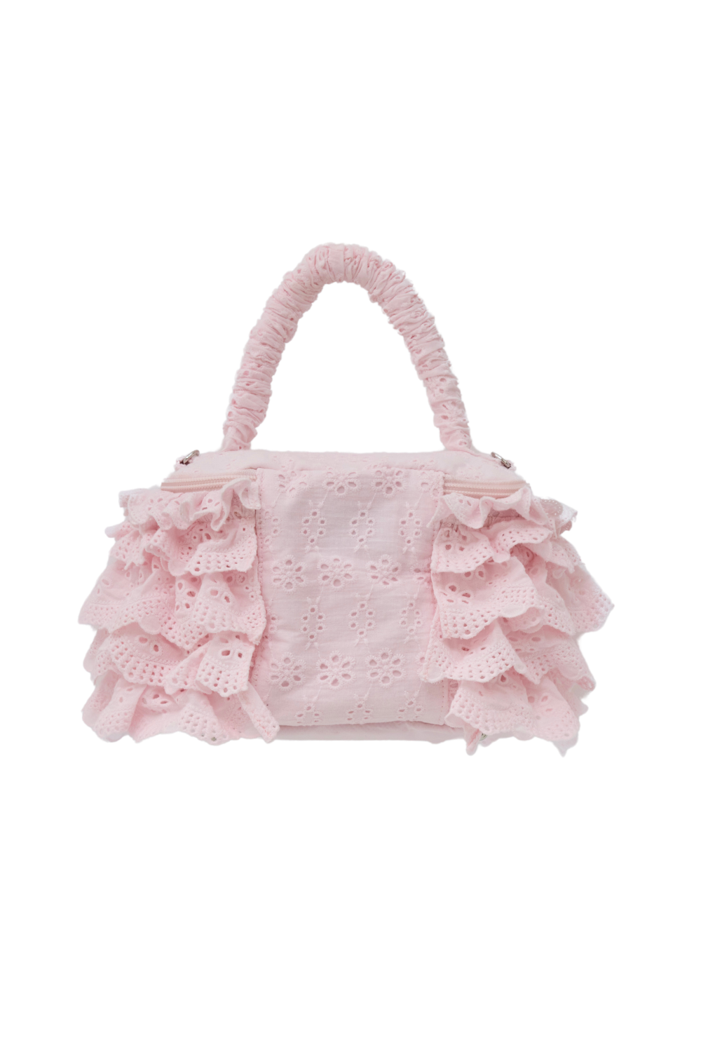 eyelet lace frill vanity bag