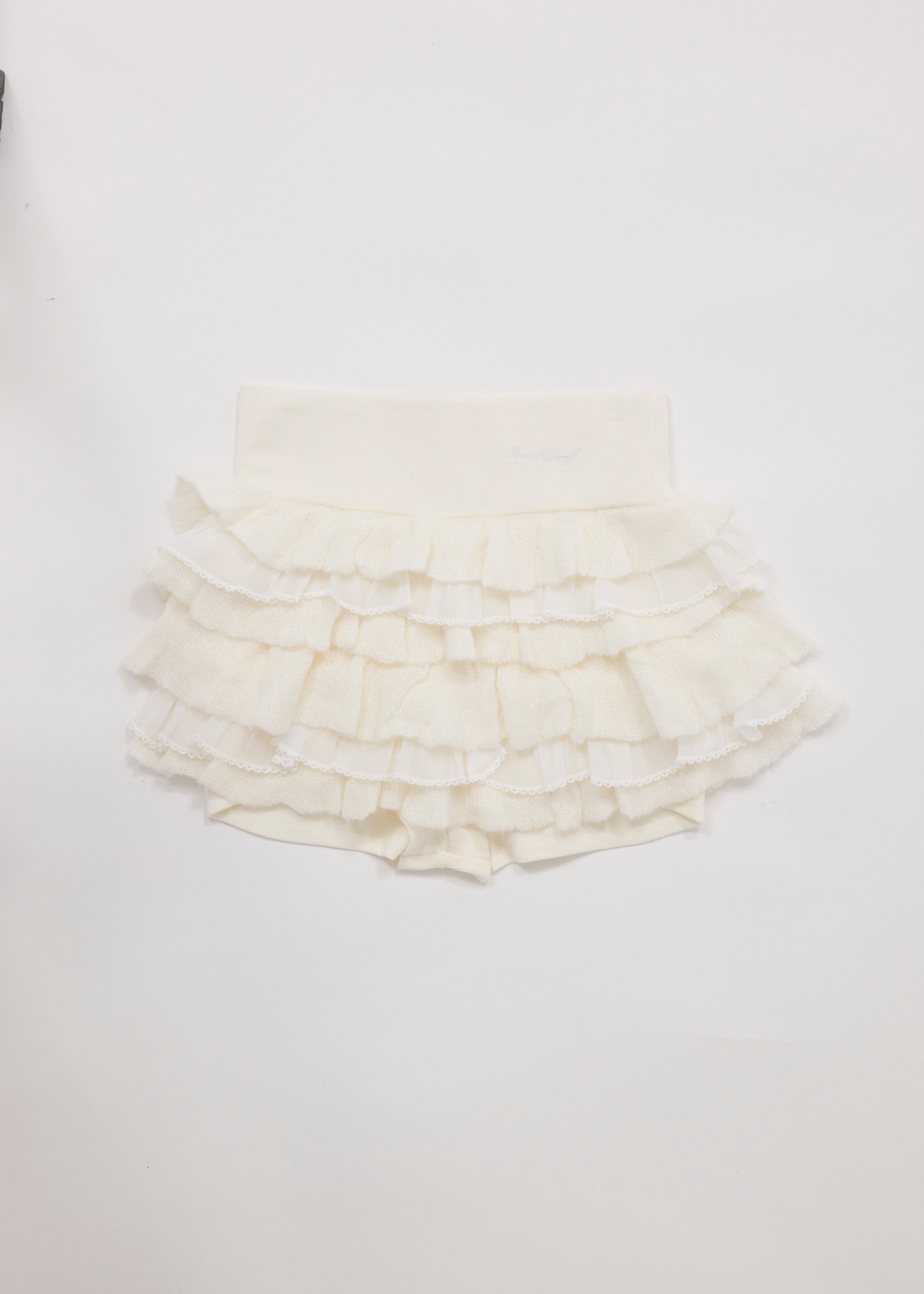 frill mini knit skirt