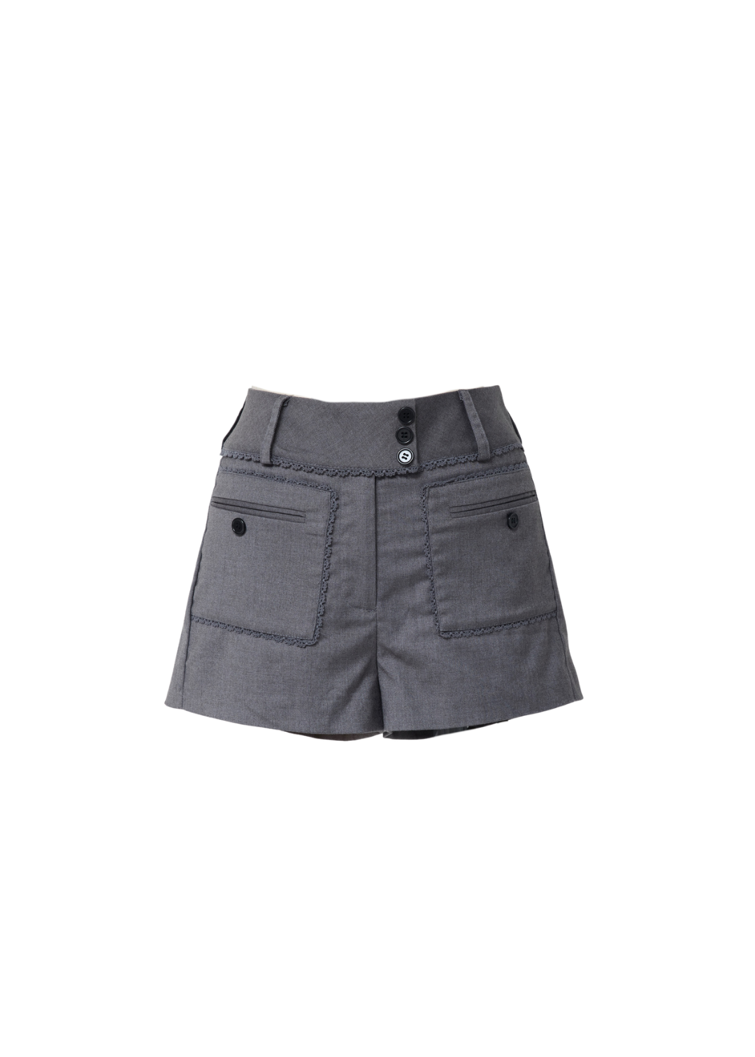 picot lace design short pants