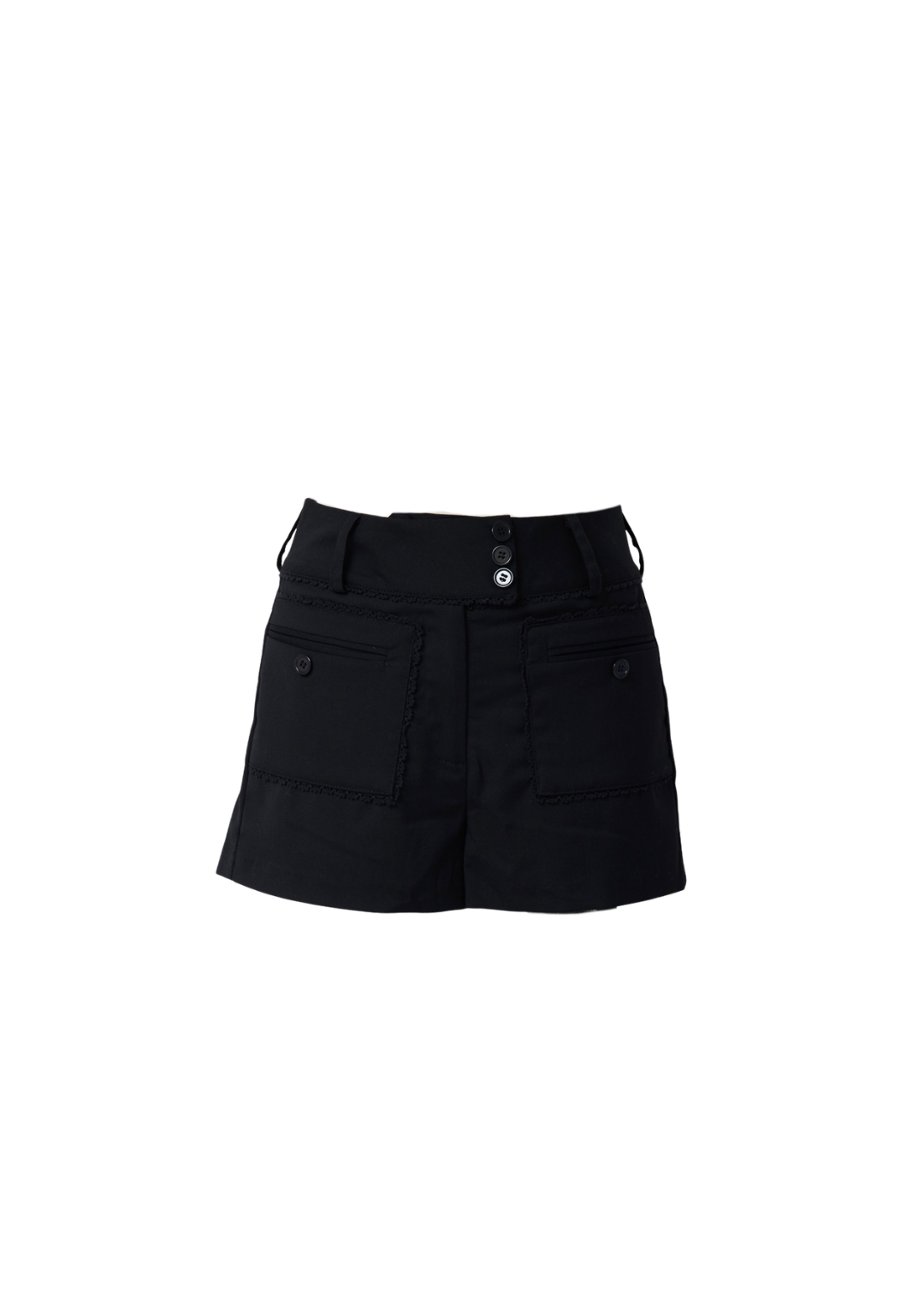 picot lace design short pants