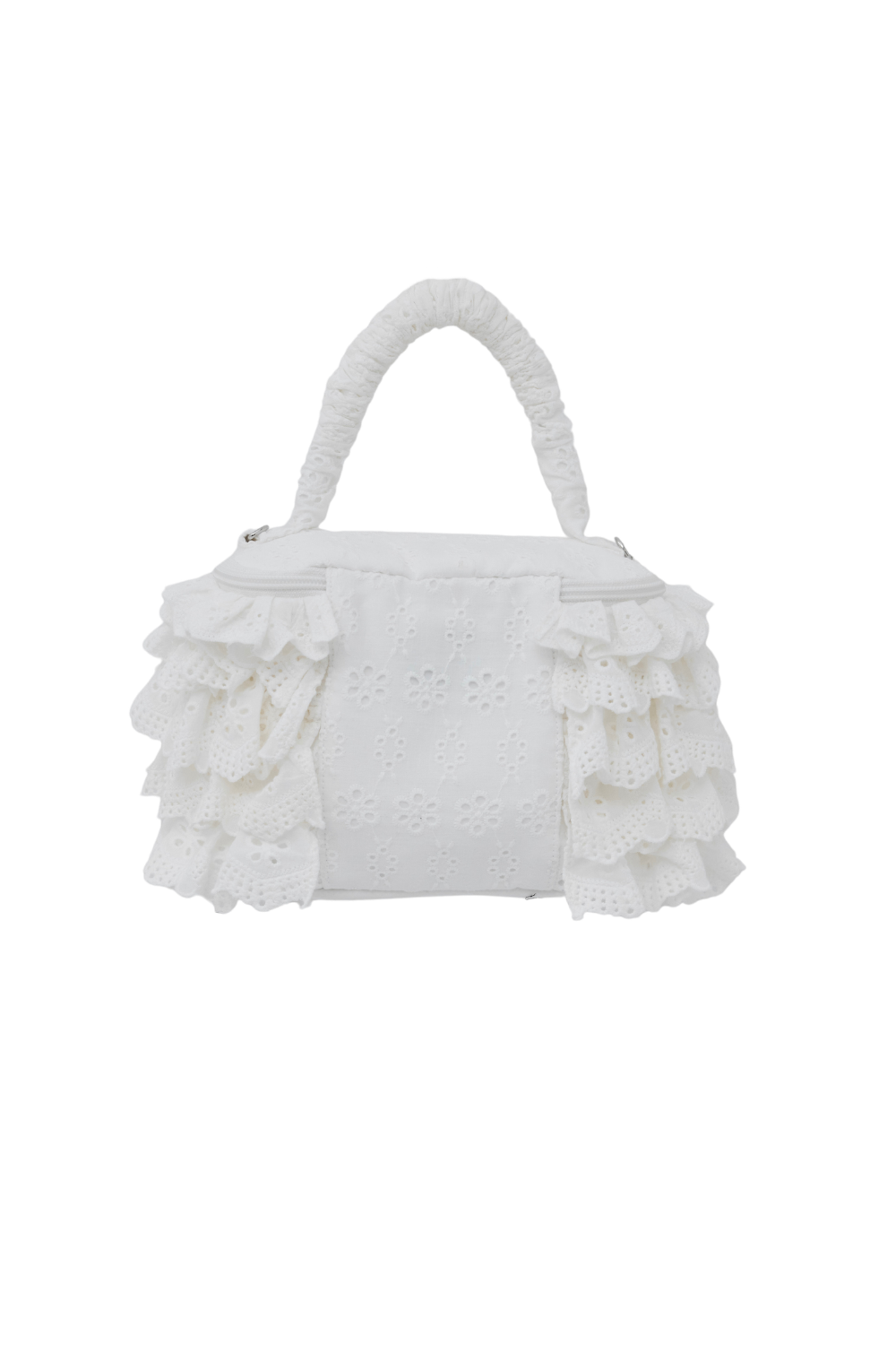 eyelet lace frill vanity bag