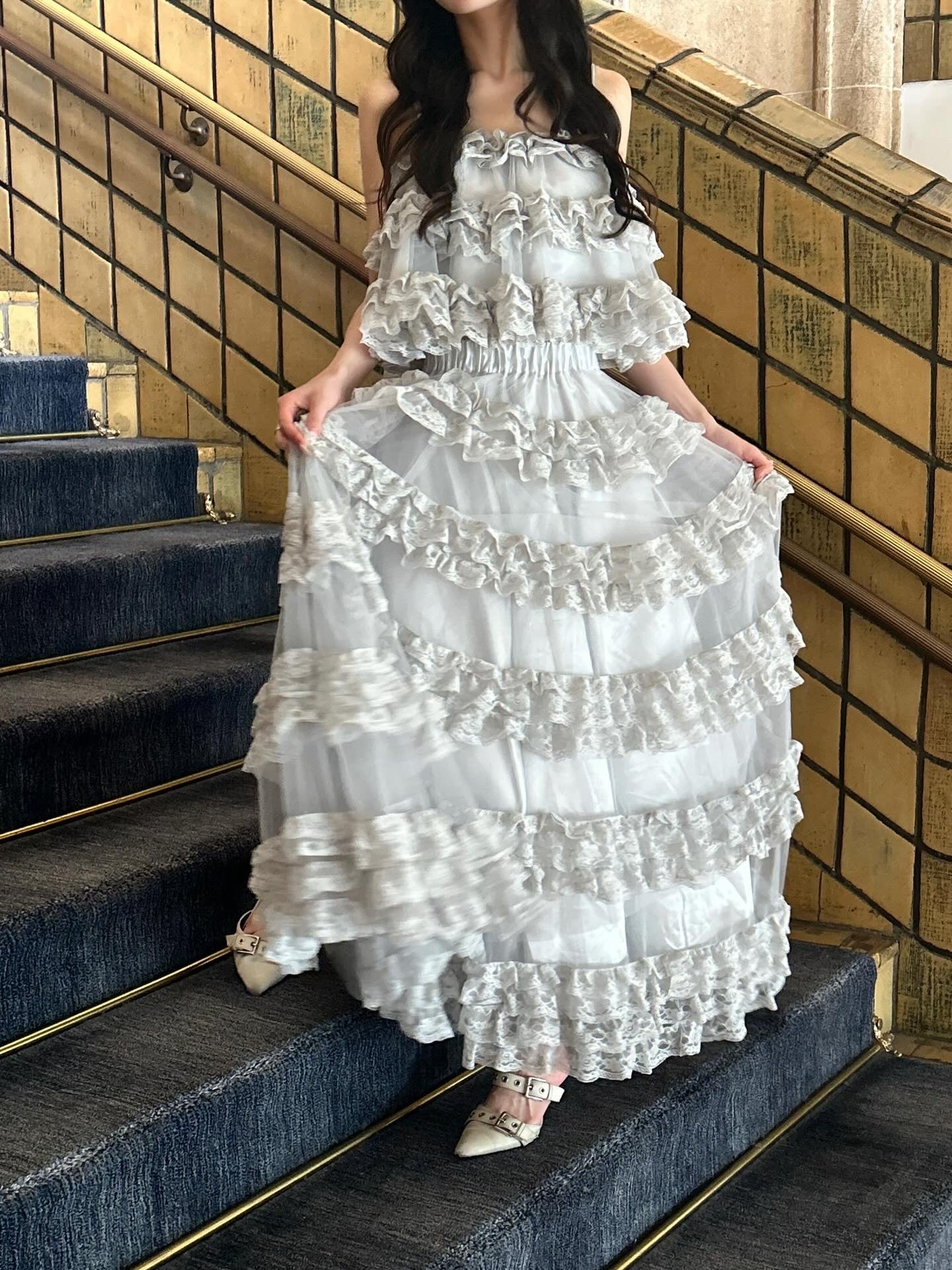 【予約販売】Ballerina lace tulle long skirt