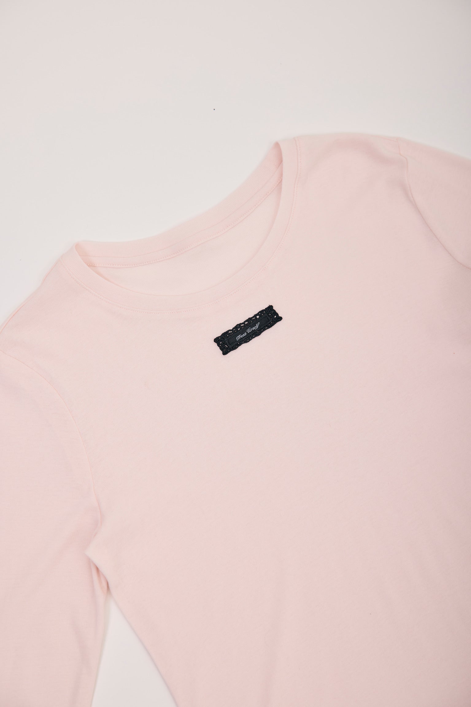lace tag long sleeve T-shirts