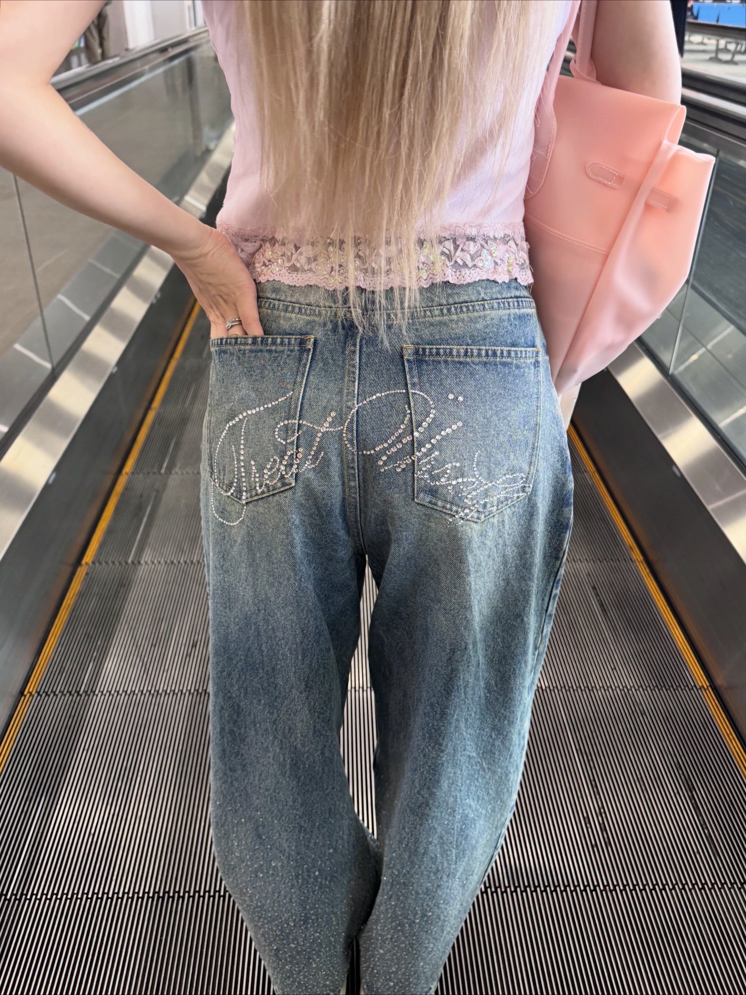 Treat Ürself Crystal bijou denim