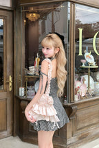 gingham check girly pleats skirt