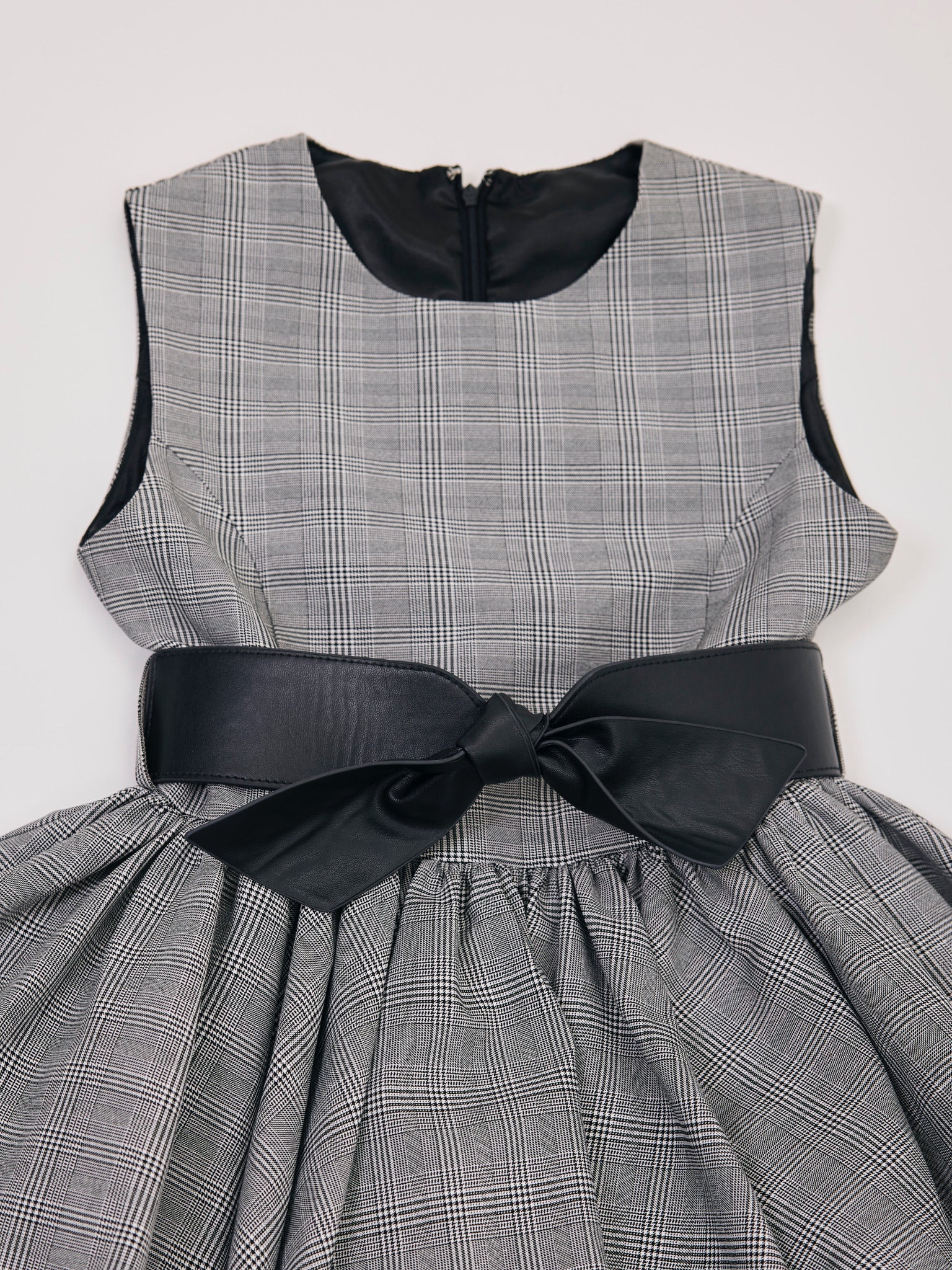 tartan check balloon one-piece