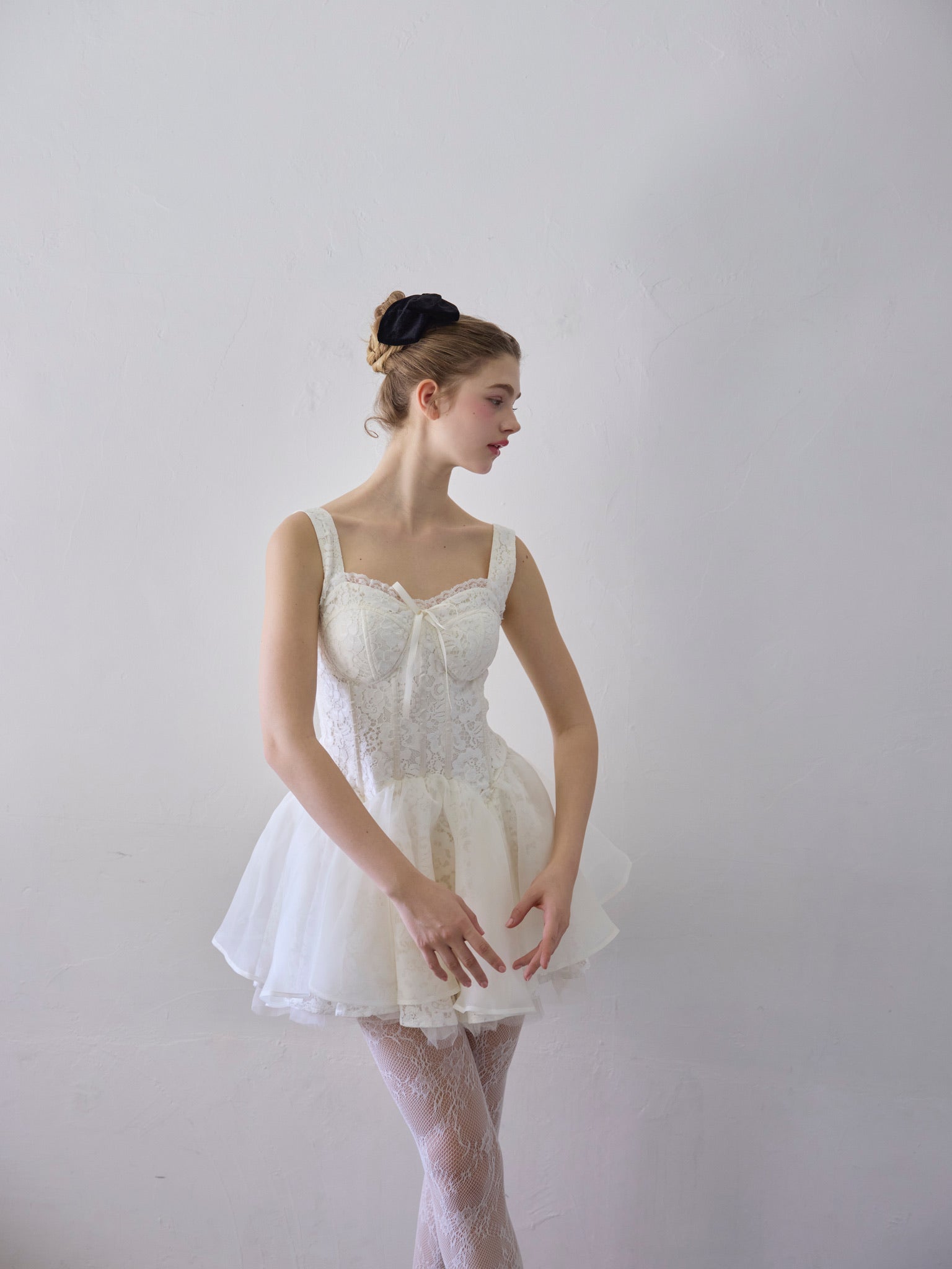 lace corset mini dress