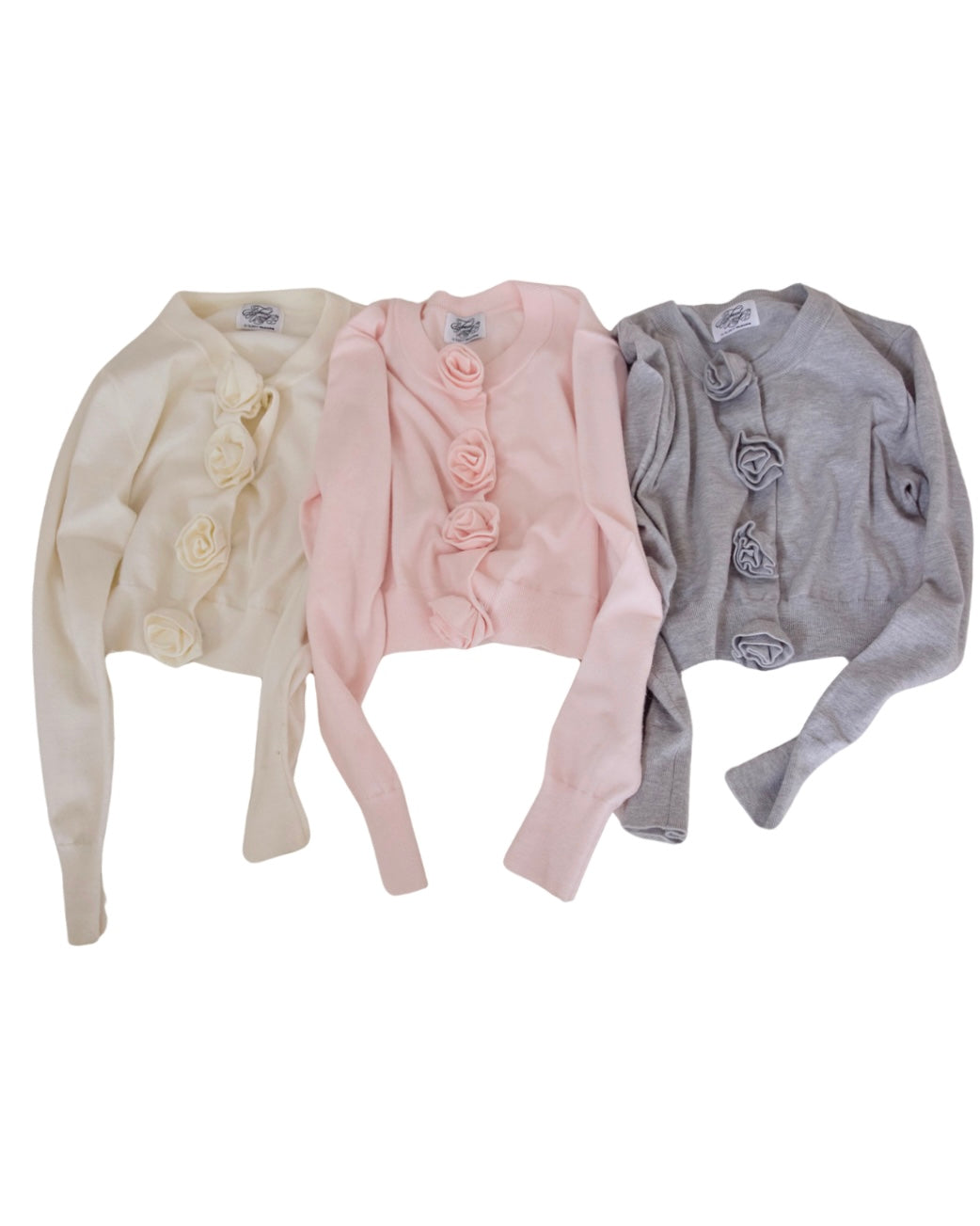 Rose flower motif cardigan