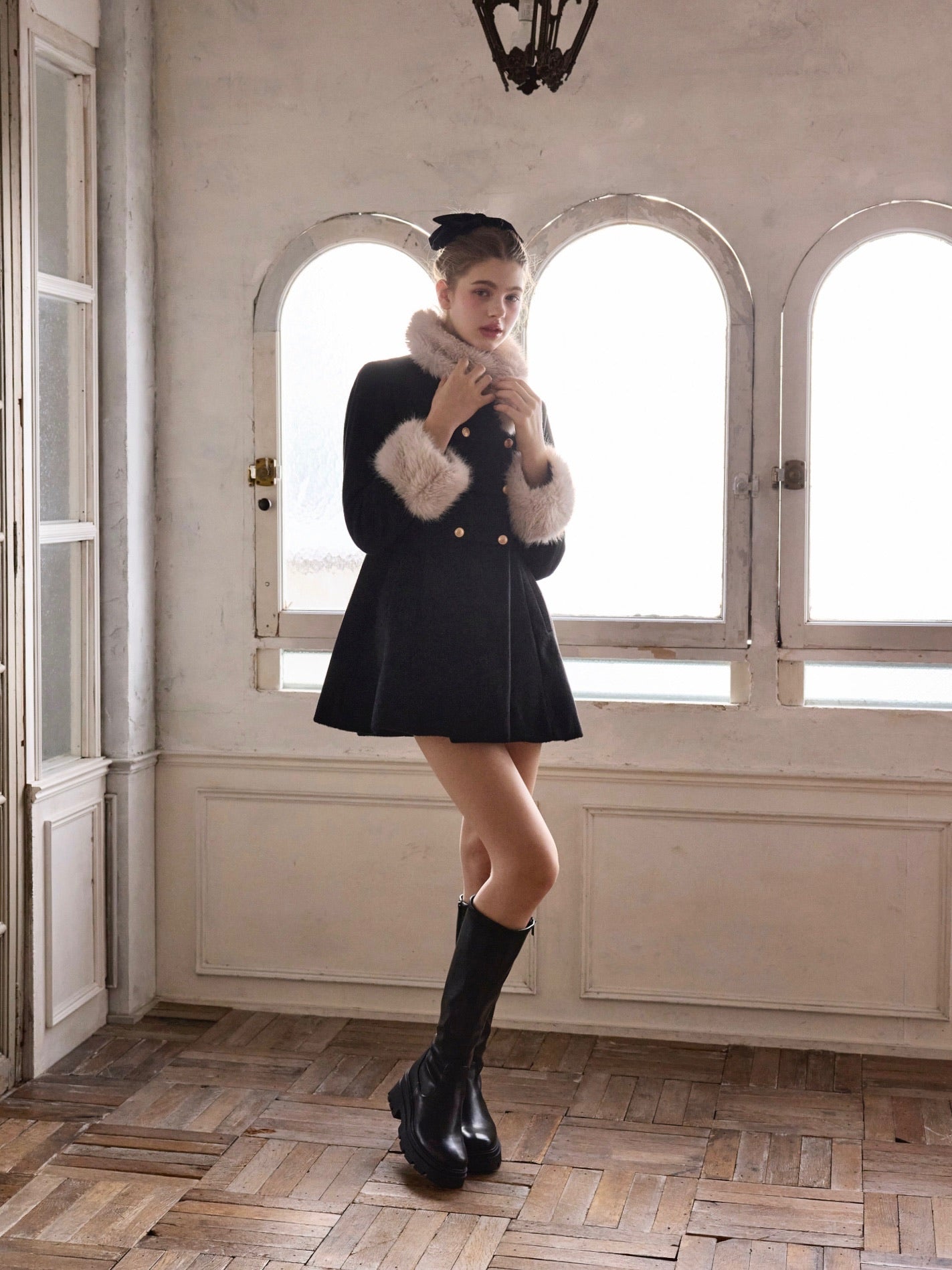 Treat Ürself Muse fur flare coat 即納 Muse fur flare coat（black） – Treat Ürself