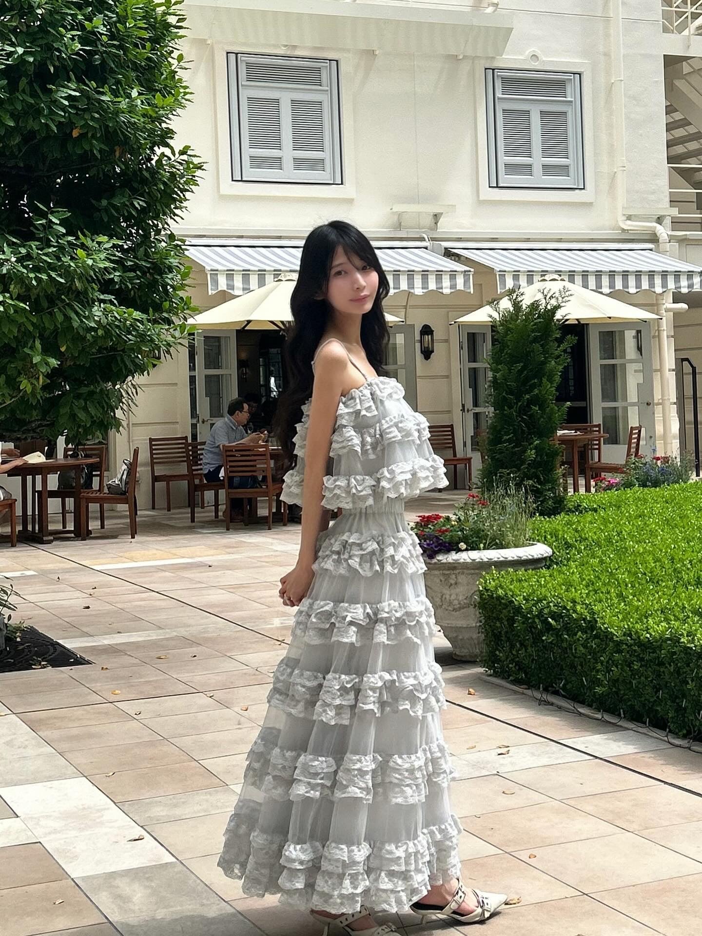 【予約販売】Ballerina lace tulle long skirt