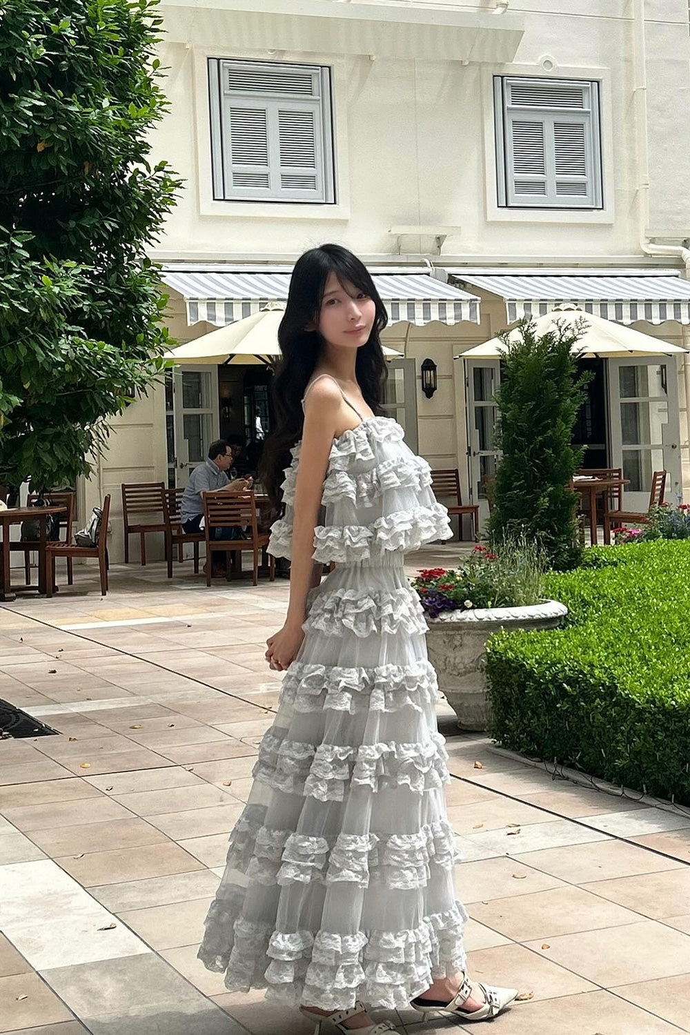 Ballerina lace tulle long skirt