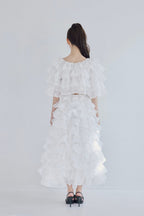 Lisa rose frill ribbon tops