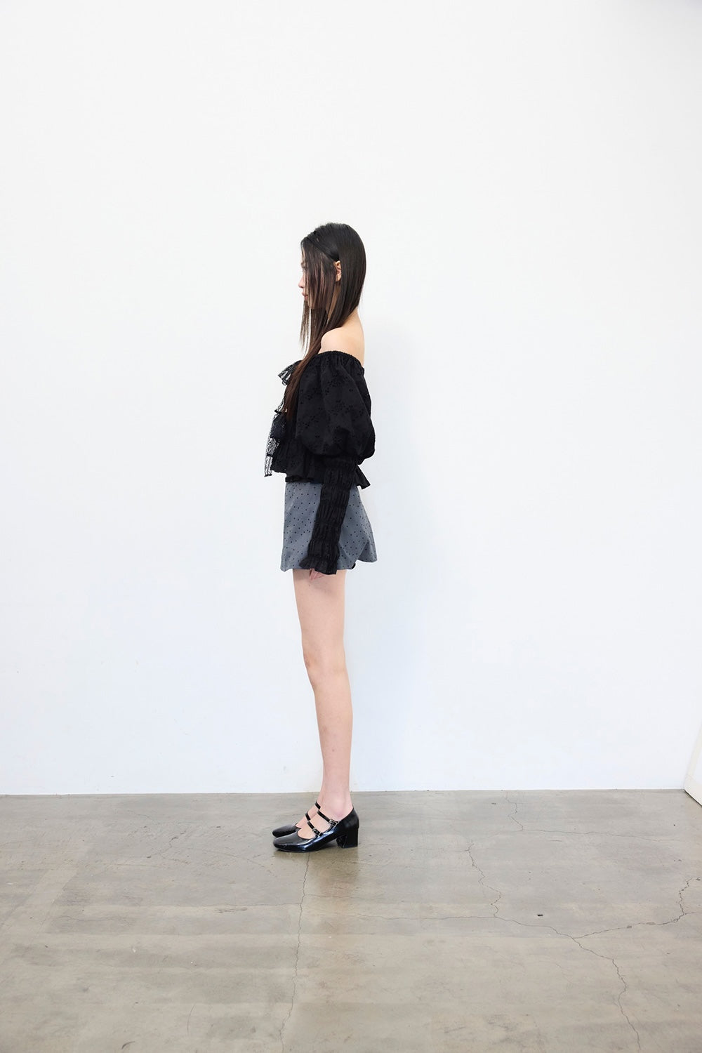 Juliet ribbon dot mini skirt
