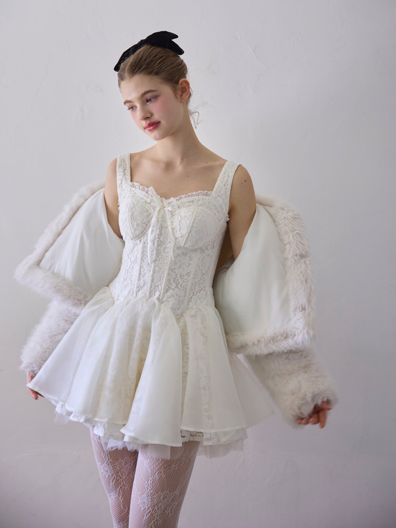 lace corset mini dress