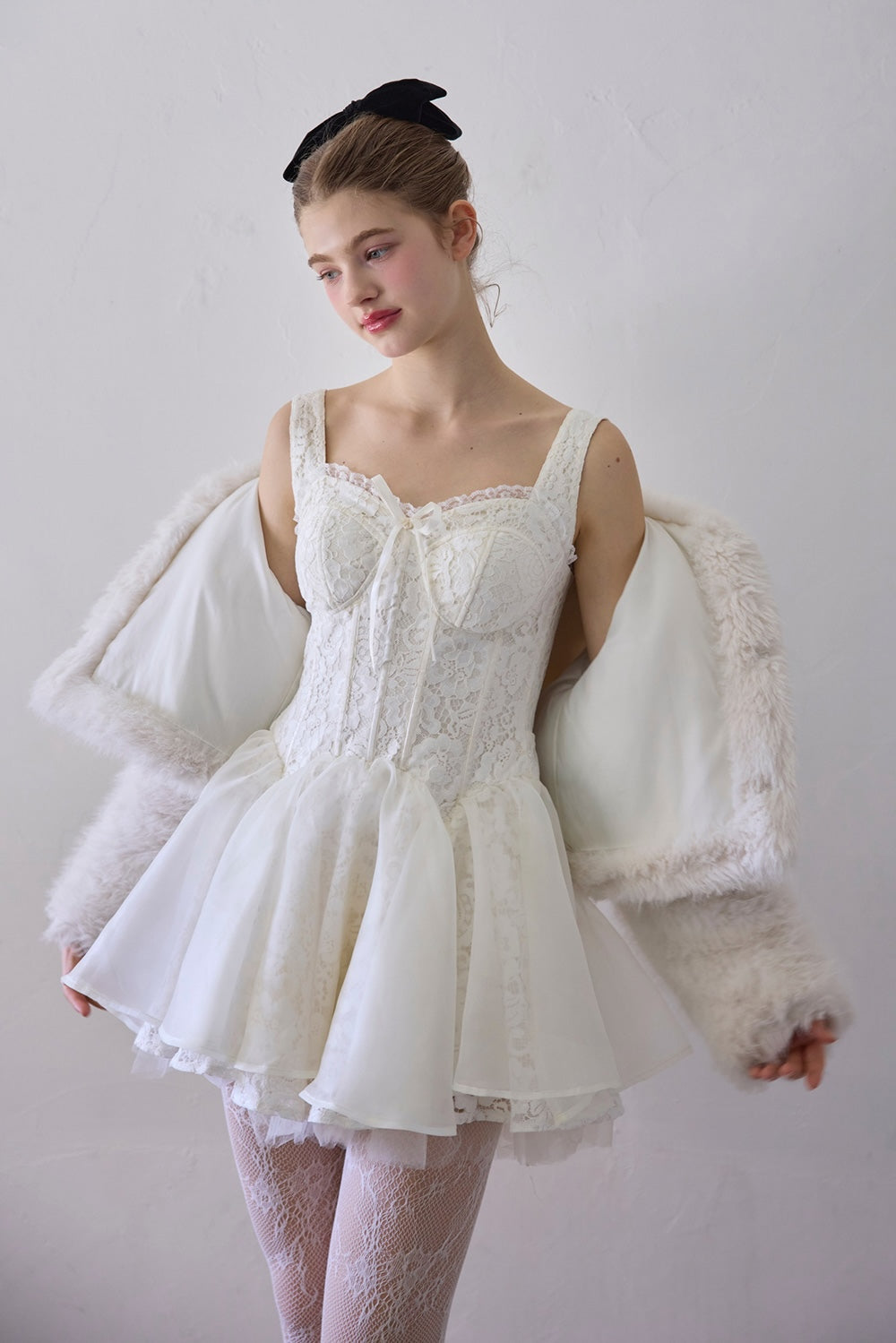 lace corset mini dress