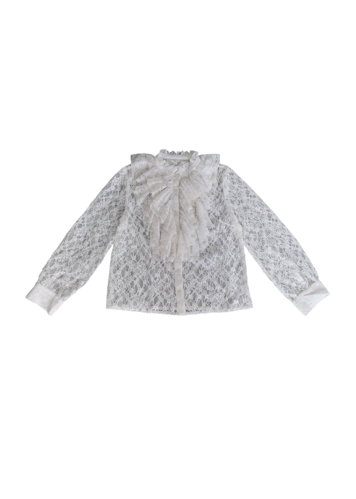 classical flower lace blouse