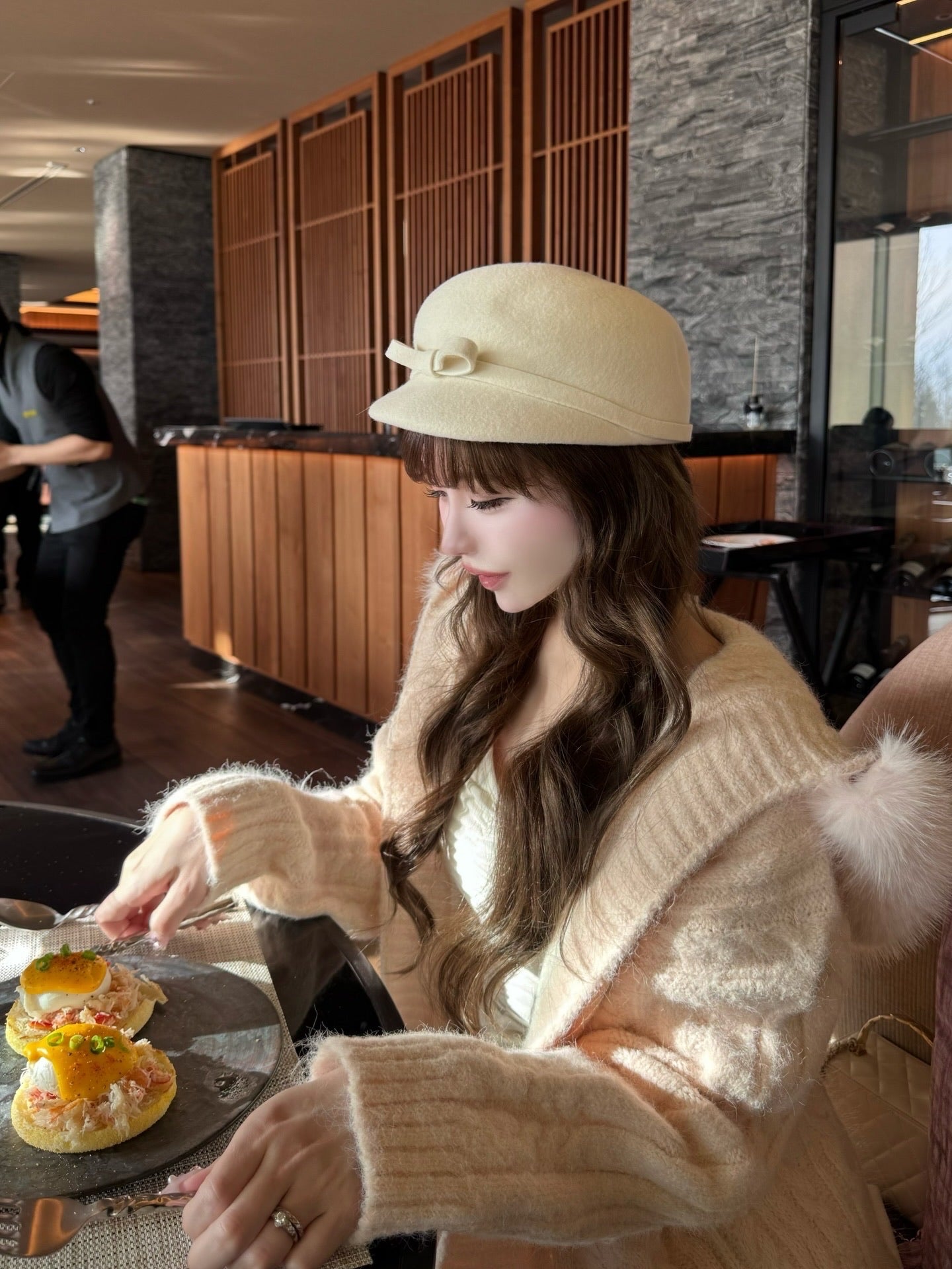 【予約販売】Bunny fur cable knit cardigan