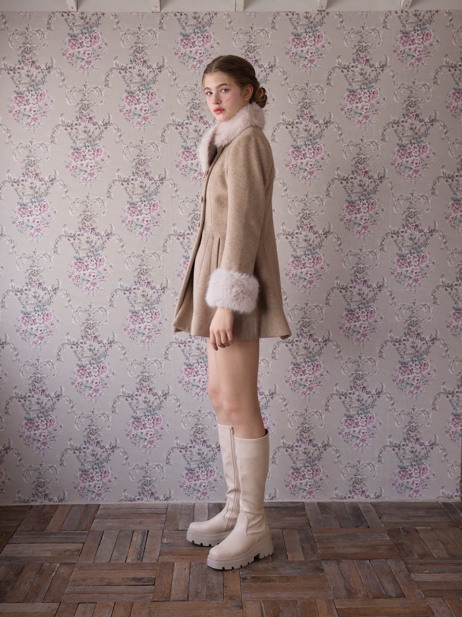 予約商品　Muse fur flare coat（beige）