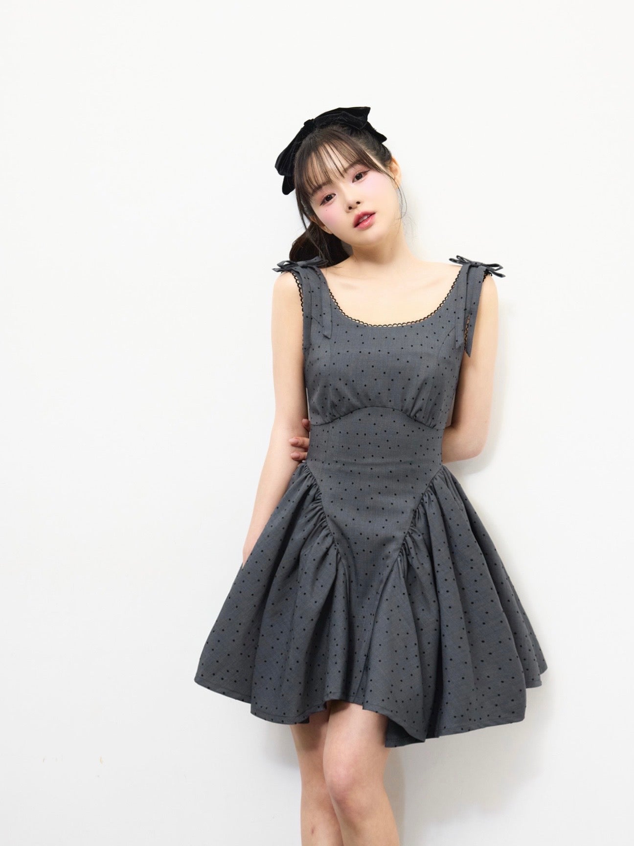 Juliet ribbon dot one-piece