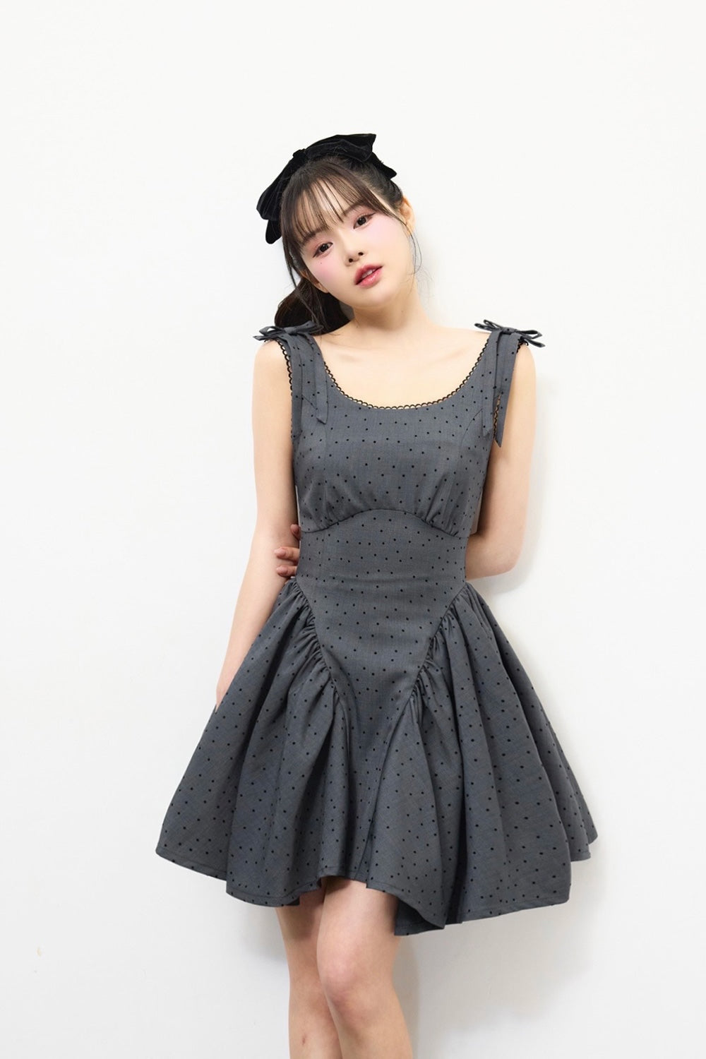 Juliet ribbon dot one-piece