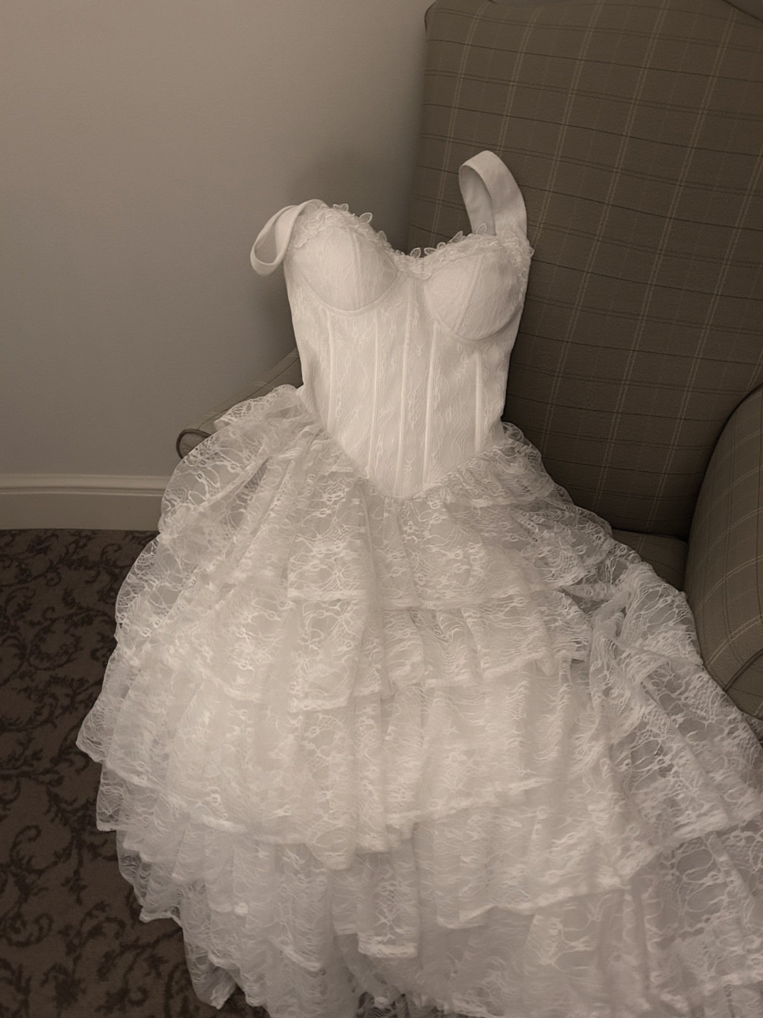 lace corset long dress