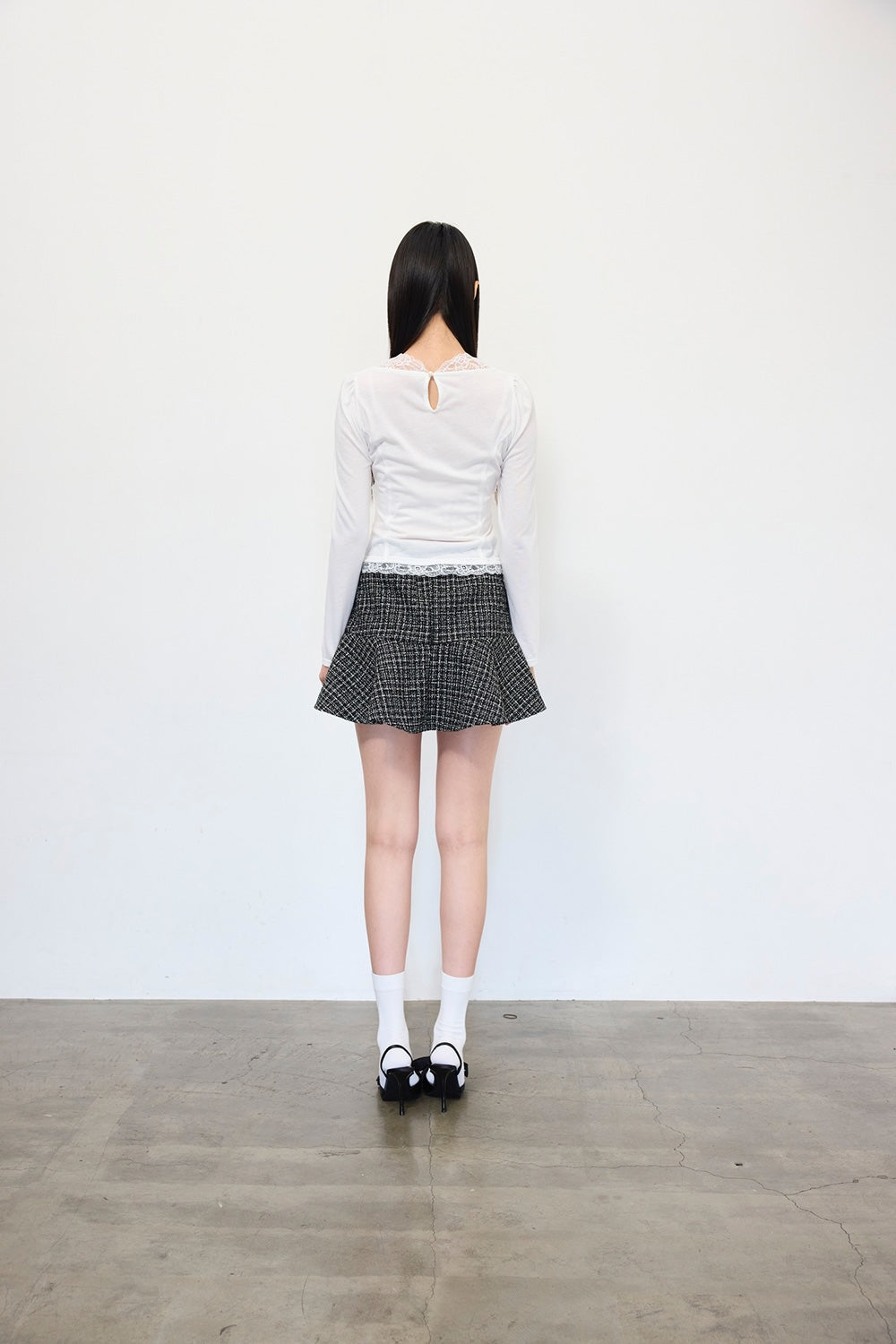 Elise Tweed Flare Mini Skirt
