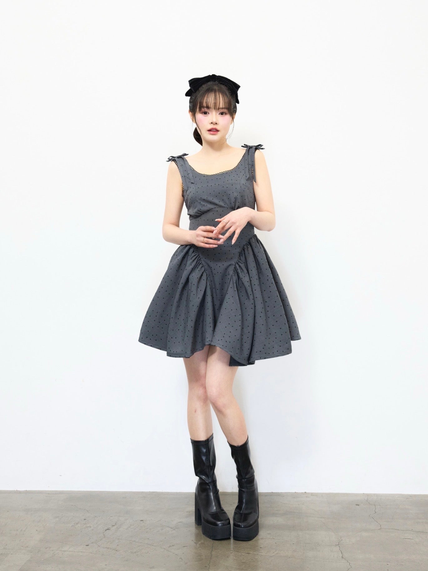 Juliet ribbon dot one-piece