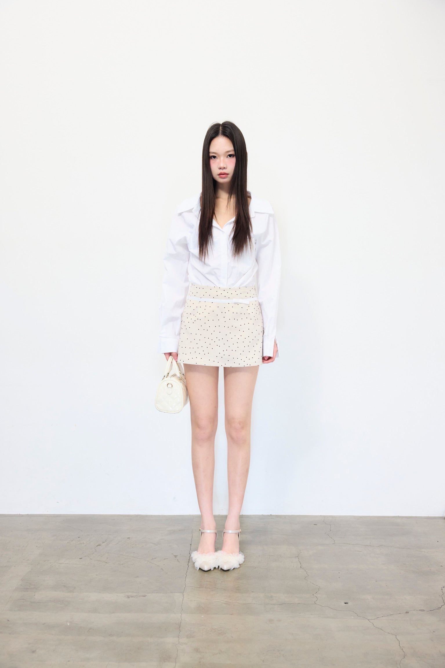 Juliet ribbon dot mini skirt