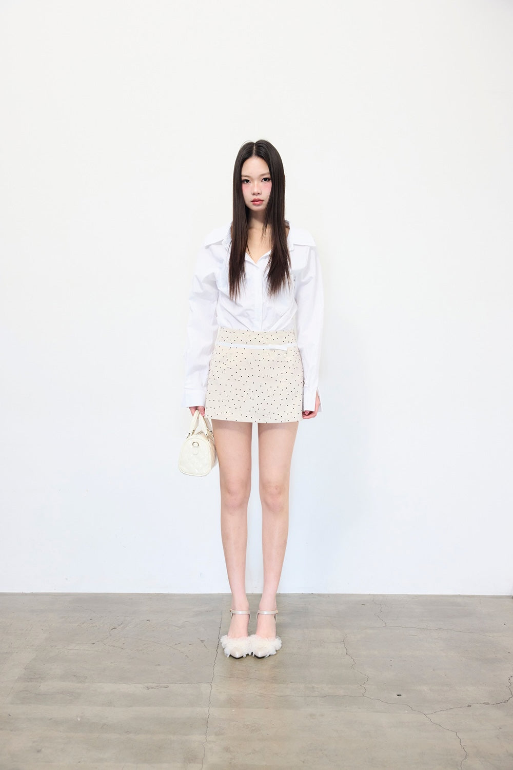 Juliet ribbon dot mini skirt