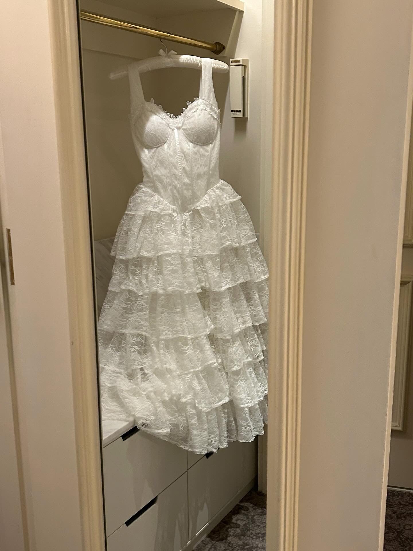 lace corset long dress