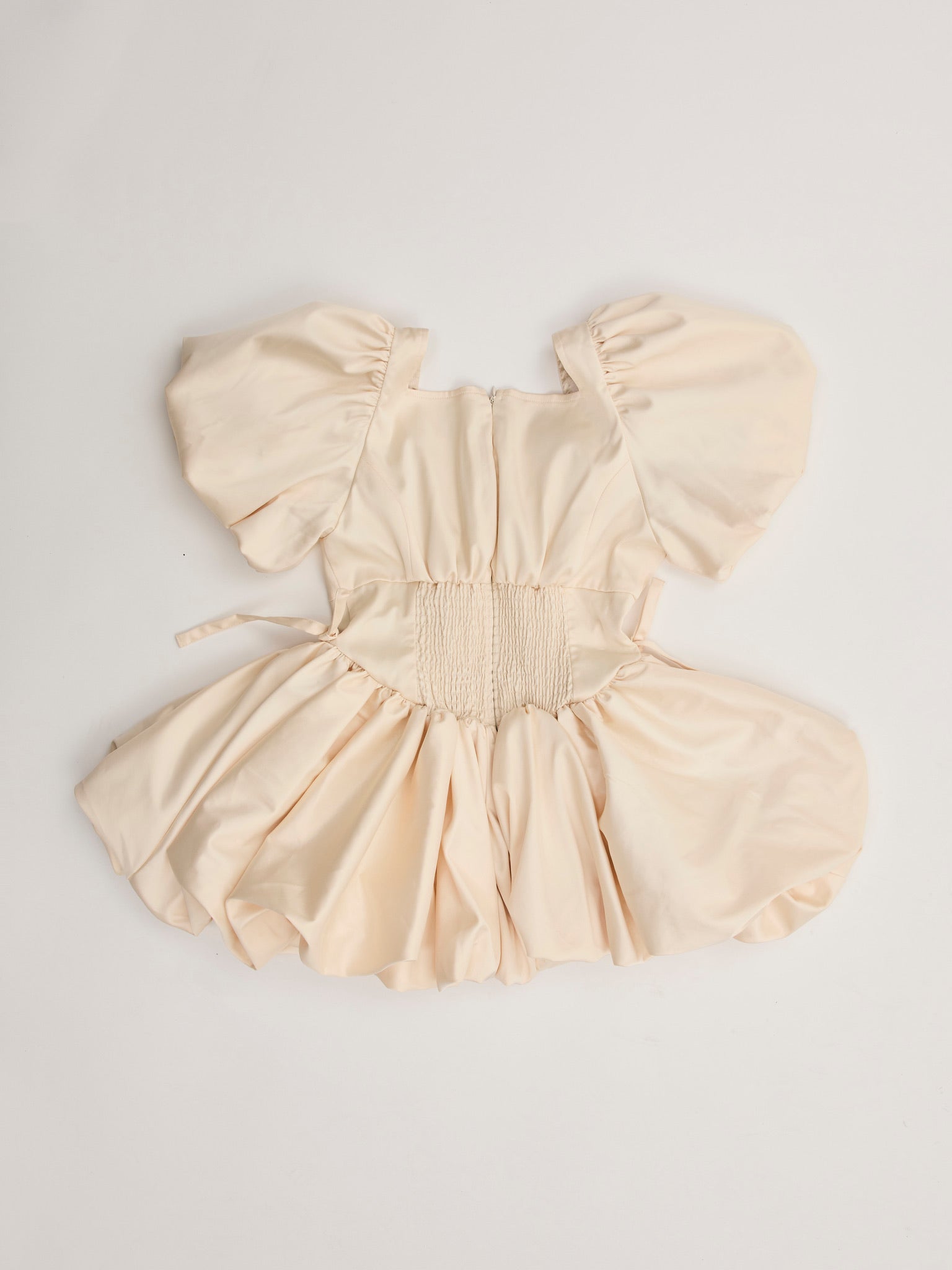 puff sleeve balloon mini one-piece(pink beige)