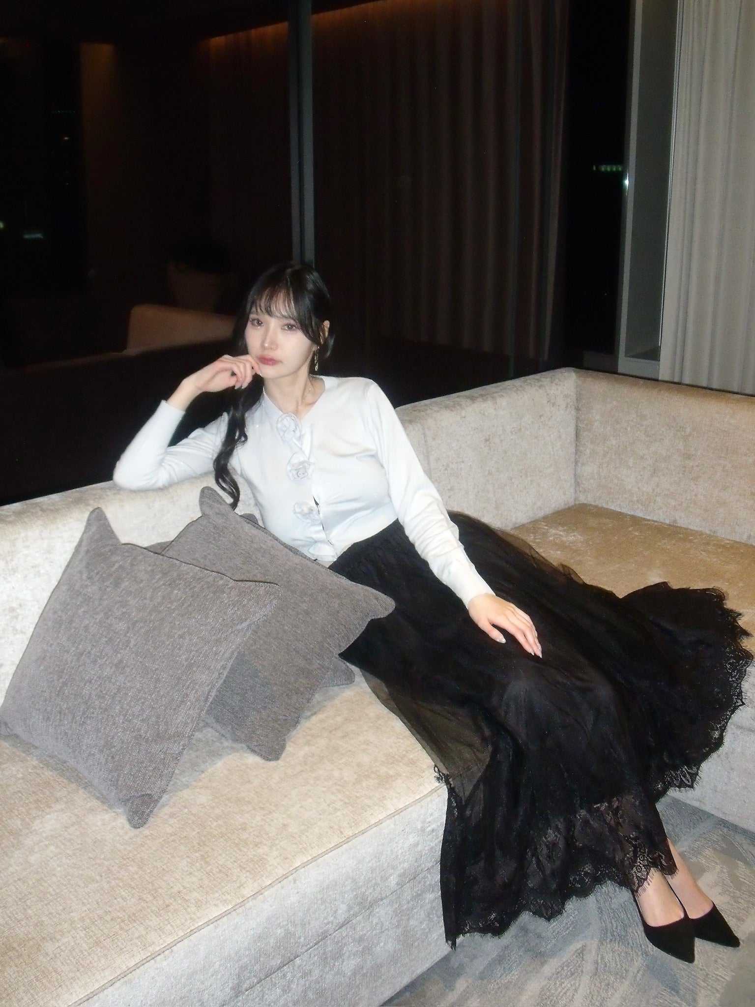 【予約販売2月中旬〜下旬】Clara Tulle Lace Long Skirt