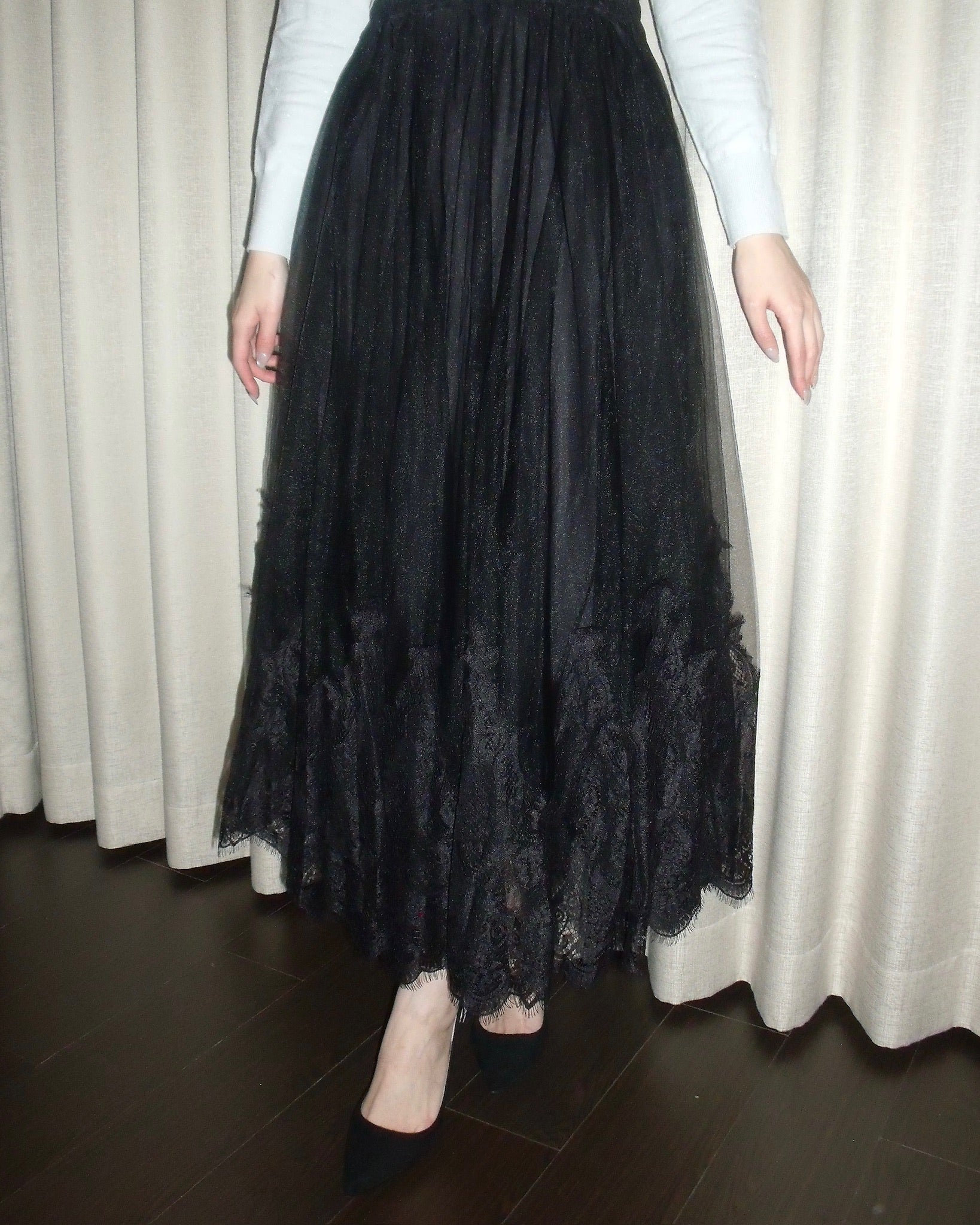 【予約販売2月中旬〜下旬】Clara Tulle Lace Long Skirt
