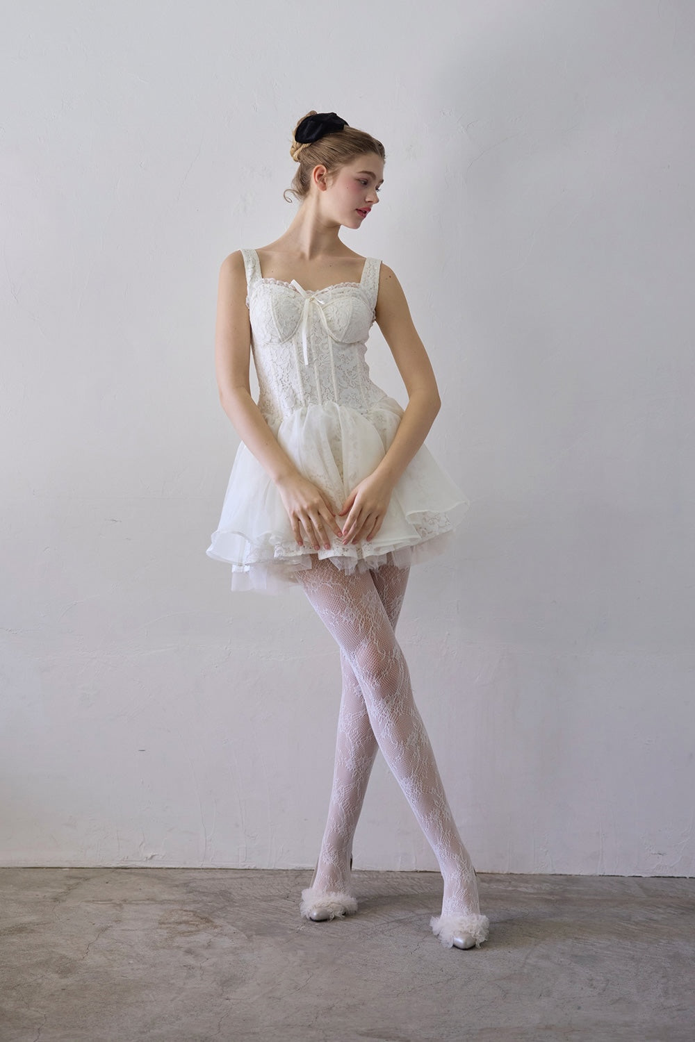 lace corset mini dress