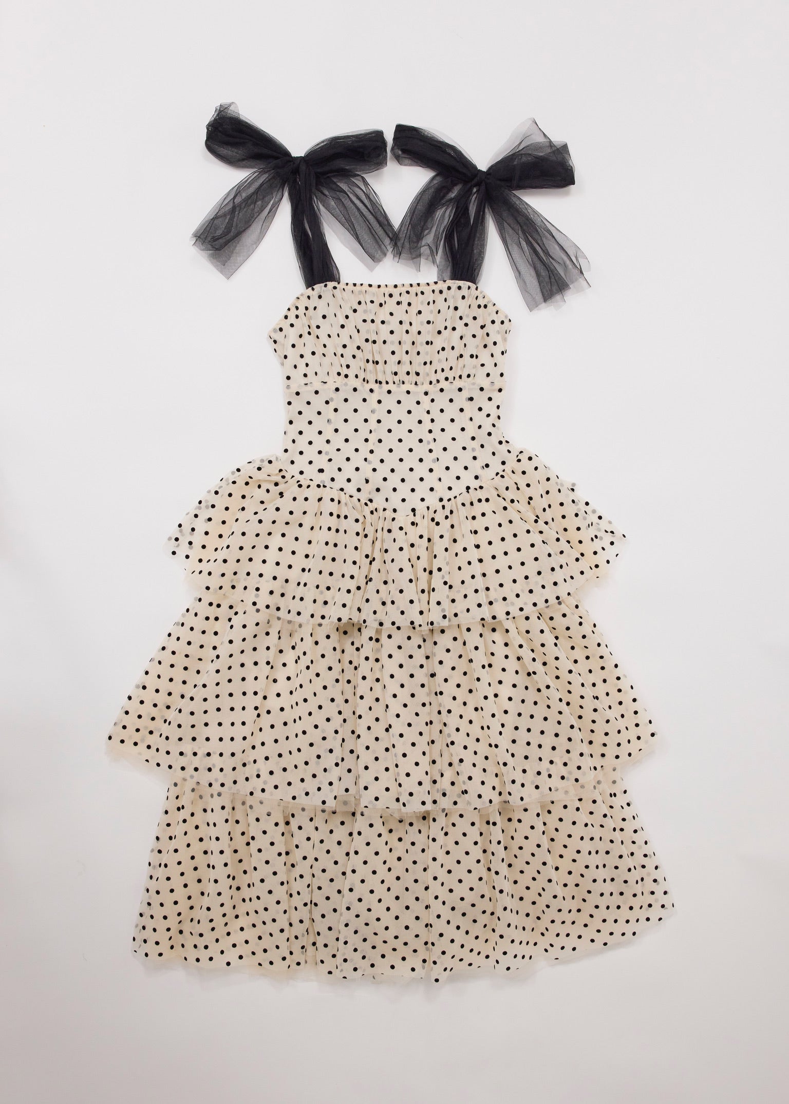 "Ballerina"ribbon tulle dot dress