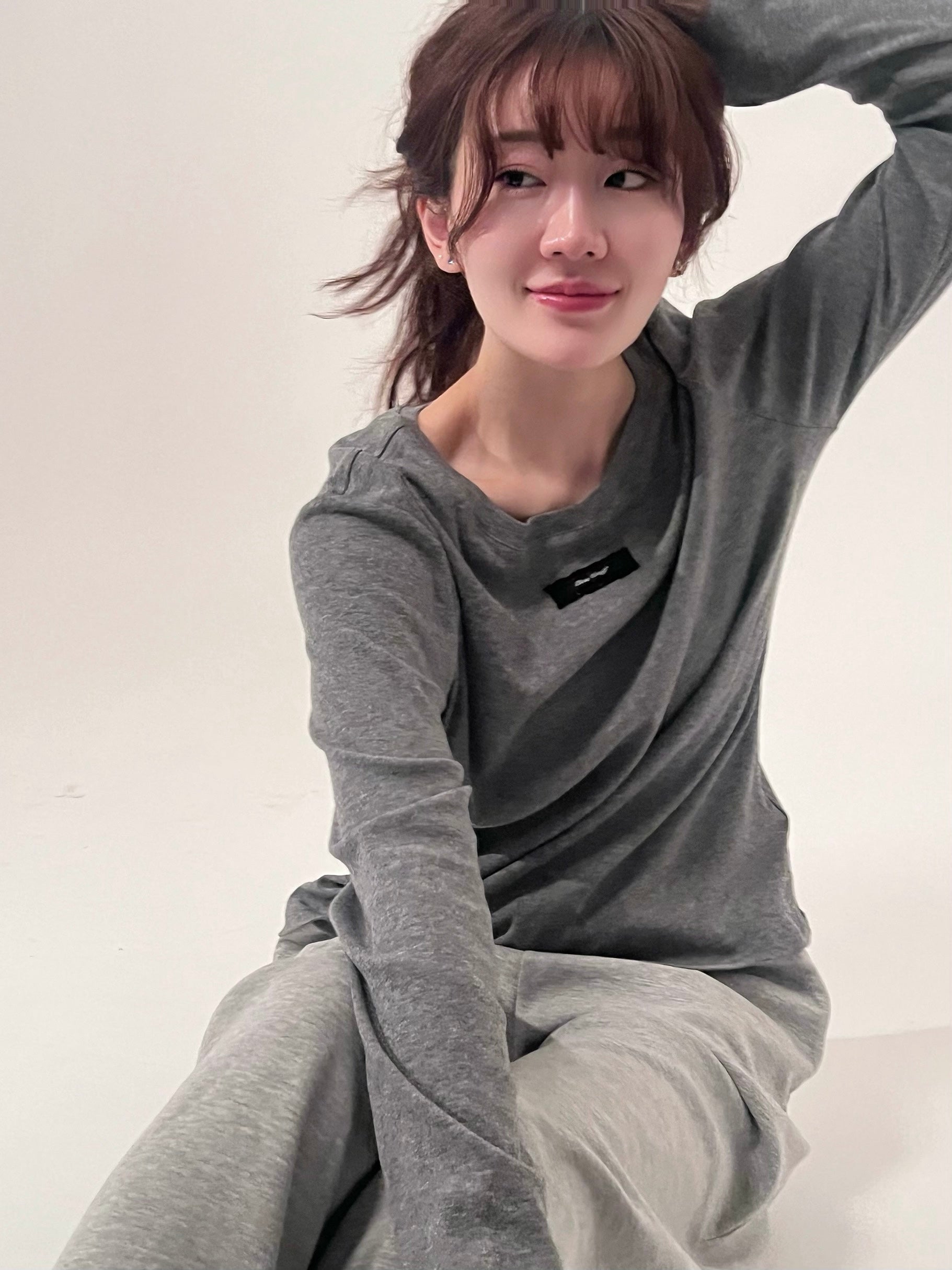 lace tag long sleeve T-shirts