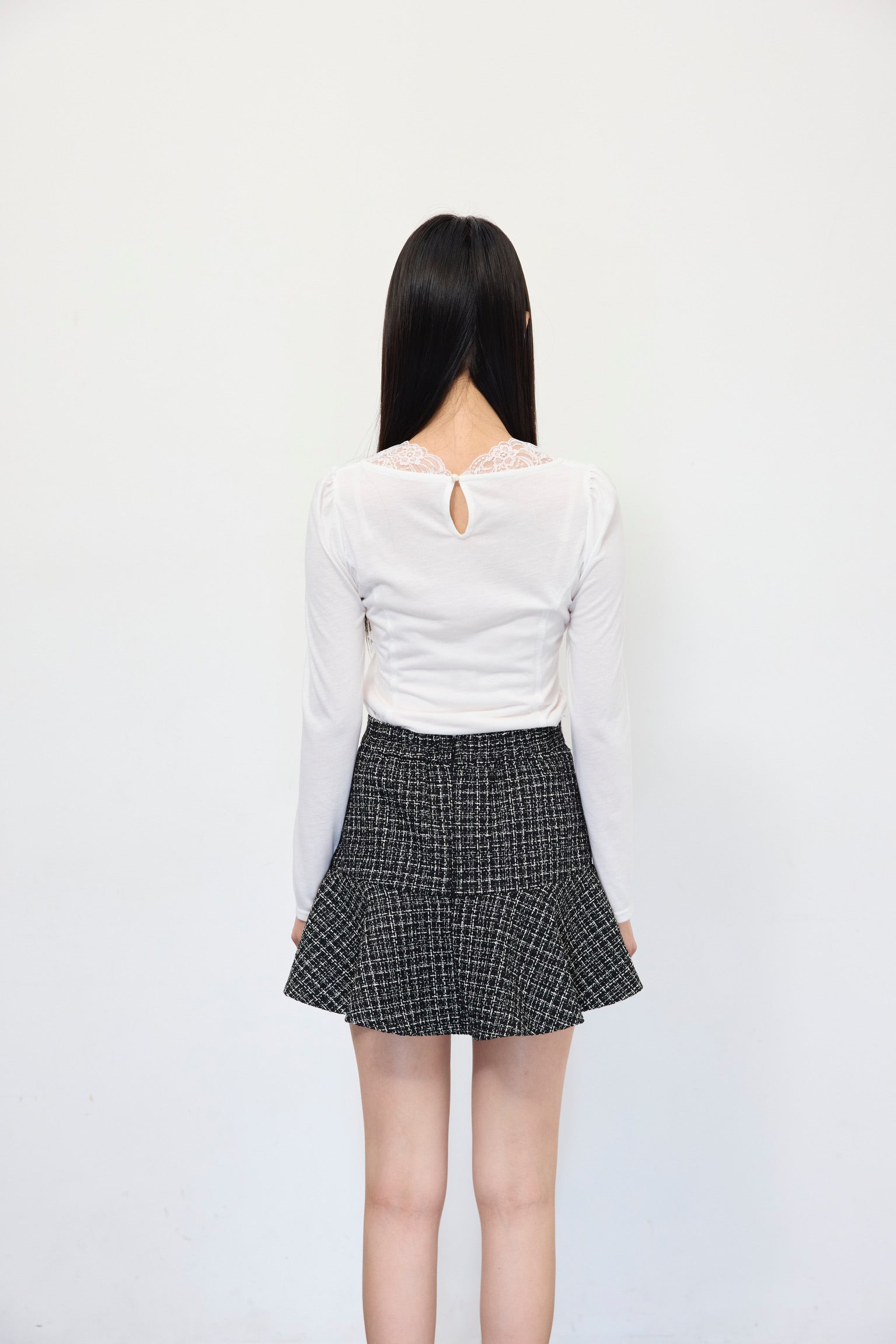Elise Tweed Flare Mini Skirt